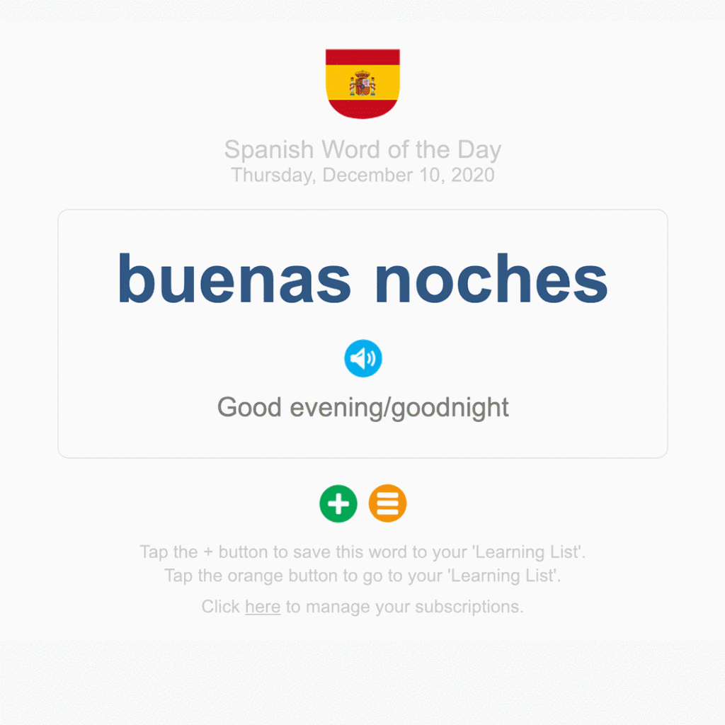 spanishdict word of the day email